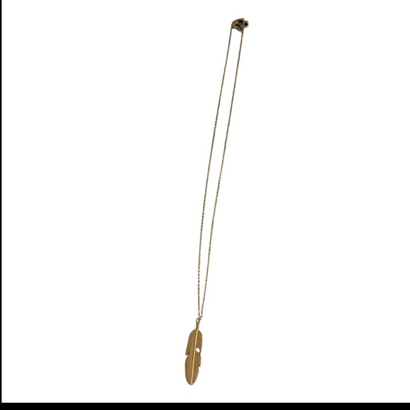 Boho Feather Pendant Necklace Chain Long Leaf Necklace for Fall - Picture 5 of 5